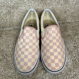 Vans Classic Slip On Checkerboard Zephyr Pink Men US 7.5 Women’s US 9